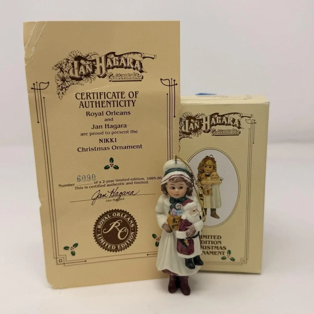 Jan Hagara Nikki Vintage 1985 Christmas Ornament Royal Orleans Ltd Ed w/‎ COA